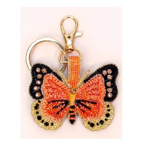 Beaded Bow Keychain Ribbon <b>Charm</b> Hold to Keys or <b>Bag</b> <b>Charm</b> Embroidery Beaded for Birthday Anniversary Gifted Keychain for Her - Product Image 3