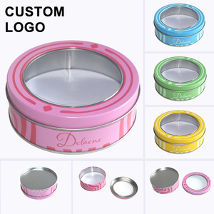 Hot Sale Food Grade Golden Custom Tinplate <b>Round</b> Cookie Cake Packing Tin Can Christmas Tin <b>Box</b> Recyclable Eco-Friendly Wholesale - Product Image 1