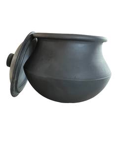 Pot de cuisine en terre cuite naturelle écologique de 5 litres, compatible gaz et induction, pour une cuisson classique. - Product Image 6