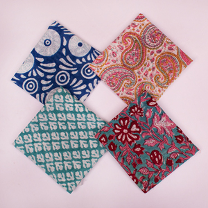 Bandana en coton imprimé au bloc, 21x21 pouces, toucher doux, motifs personnalisés acceptés, style plage et extérieur, multifonction, fabricant - Product Image 5