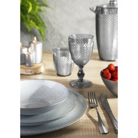 Ensemble de 6 gobelets Excelsa, coupe diamant, sans BPA, en plastique argenté, pour boire directement, pour les fêtes, 8,5 x 8,5 x 18 cm