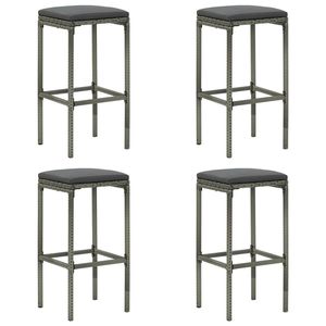 Set di 5 pezzi di Poly Rattan grigio Patio Bar con cuscini mobili da esterno collezione - Product Image 6