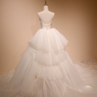Robe de mariée sirène 2-en-1 sans bretelles en satin simple avec jupon en tulle détachable, grande taille, traîne chapelle, sur mesure, vente en gros