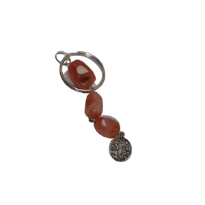 Porte-clés en cristal de haute qualité, arbre de vie en cornaline rouge, cube, porte-clés en pierre naturelle, cadeaux pour femmes - Product Image 5