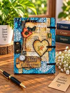 Diario de Cuero Hecho a Mano con Tapa Dura y Candado, 7x5 Pulgadas, Libre de Ácido, con Diseño Vintage de Corazones, Cuaderno de Escritura, Regalo - Product Image 4