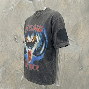 Snow Grace Printed Oversized T-<b>Shirt</b> Men Short Sleeve Vintage Style O-Neck Cotton Jersey Fit - Product Image 5