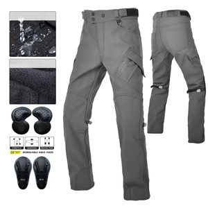 Motorcycle Leather Cordura Riding Pants with CE Removable <b>Knee</b> & Hip Protectors | Waterproof Biker Trousers | Hike Impex - Product Image 4