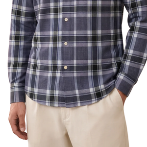 Camisa de Franela a Cuadros Azul Marino Personalizada para Hombre, Manga Larga, con Botones, Estilo Casual, Tela Suave Cepillada, Ropa de Calle para Exteriores - Product Image 5