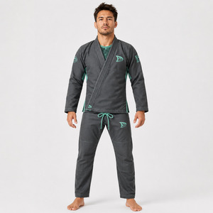 Kit de Kimono de Jiu-Jitsu Brasileño Dravelle Industry, Unisex para Adultos, Gris Oscuro, 100% Algodón, Duradero, Corte Regular, Impresión por Transferencia de Calor, 240g, Secado Rápido - Product Image 4