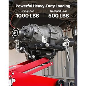 <b>Low</b> <b>Profile</b> 1000 Lbs/0.45 Ton Heavy-Duty Floor <b>Jack</b> Telescoping Transmission 6.3-25.2\" Lifting Height 360 Degrees Swivel Front - Product Image 3