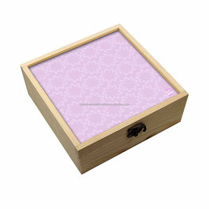 Caja de almacenamiento de joyería con diseño de esmalte de madera de mango cuadrado hecho a mano de calidad superior técnica pulida directa de la India - Product Image 5