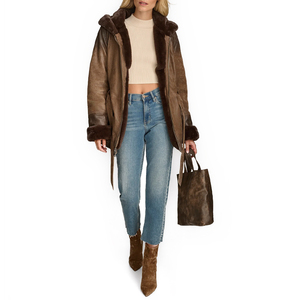 Women's Winter Faux Fur Lined <b>Wool</b>/Viscose Vintage Trench <b>Coat</b> <b>Hood</b> Covered Button Closure Detachable Collar Solid Color Casual - Product Image 1