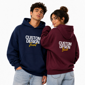 Sweat-shirts à capuche unisexes surdimensionnés pour hommes, logo personnalisé imprimé, molleton épais et lourd, couleur unie, coton - Product Image 5