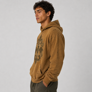 Sudadera con Capucha Bordada Estilo Urbano para Hombre, Corte Holgado, Ropa Urbana, Fabricante de Ropa Personalizada OEM ODM - Product Image 6