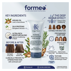 Masque capillaire hydratant OEM/ODM, formule de soin capillaire, emballage personnalisé pour la beauté et les soins personnels, vos marques - Product Image 1