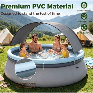 เต็นท์กันแดดเป่าลมขนาดใหญ่ 118 x 68 ฟุต สำหรับสระว่ายน้ำ 6 คน พร้อมชุดซ่อม PVC ทนทานต่อการฉีกขาด - Product Image 4