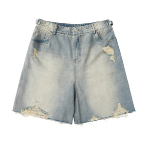 Shorts de mezclilla personalizados al por mayor, de cintura media, estilo casual urbano para verano, proveedores OEM de Pakistán, shorts de mezclilla desgastados para hombre - Product Image 2