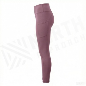 Leggings de Yoga de Cintura Alta para Mujer, Largos, de Color Sólido, Elásticos, Transpirables, Tejidos sin Costuras, Estilo Deportivo con Bolsillos - Product Image 3