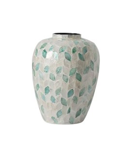 Handmade Mother of Pearl <b>Mosaic</b> Decorative <b>Vase</b> for Living Room Table Centerpiece Coastal Farmhouse Home Decor from Vietnam - Product Image 2