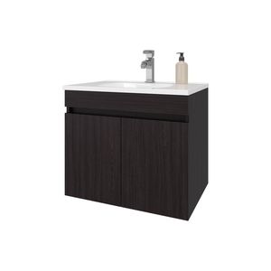 Meuble de salle de bain à 2 portes en wengue avec un design unique - Product Image 5