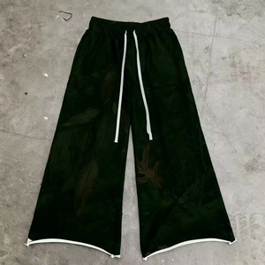 Pantalon de jogging personnalisé imprimé, effet délavé soleil, taille élastique, streetwear, délavé à l'acide, effet usé, coupe ample pour homme - Product Image 1