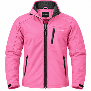 Chaqueta Soft-Shell Rosa Personalizada con Logotipo para Hombre, Premium, 95% Poliéster, 5% Elastano, Resistente al Viento e Impermeable, para Senderismo - Product Image 1