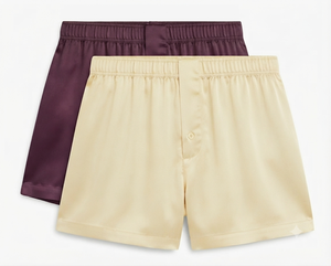 Shorts de Seda Satinada para Mujer, Cintura Elástica Media, Color Sólido, Cierre con Botones, Corte Regular, Transpirables - Product Image 4