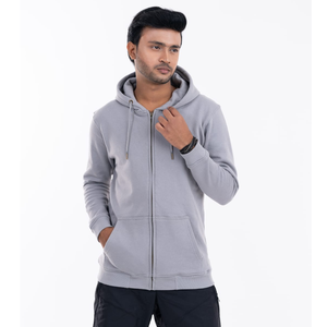 Sweat à capuche zippé de qualité supérieure, respirant, durable, tissu polaire de haute qualité pour homme, sweat à capuche confortable pour l'hiver, sweat à capuche gris - Product Image 6