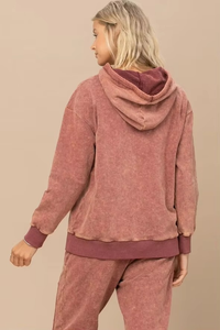 Sweat à capuche oversize personnalisé en molleton délavé moka, style vintage, pour femmes et hommes, vente en gros, fabricant, marron uni, en vrac - Product Image 2