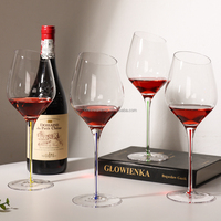 Bar mariage soufflé à la main cristal couleur unie tige inclinée verres à vin transparents