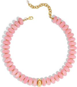 Necklace, <b>Summer</b> Fashion Statement Boho Beaded Chunky Necklace for Women, Adjustable Length, Lightweight & Cool, Suitable for - Product Image 1