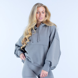New Arrival Graphite 100% Cotton Women's Hoodie Ribbed Cuff & Hem Women's Hoodie High GSM Draw String Hoodies For Women's - Product Image 1