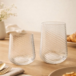 Verre à vin sans pied en plastique incassable à motif tourbillon, couleur personnalisable, pour les fêtes - Product Image 5