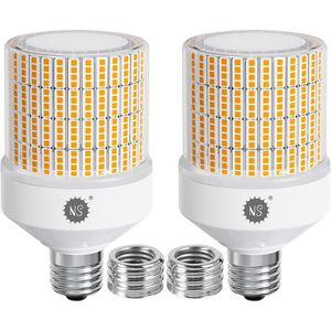 Confezione da 2 Lampadine LED a Pannocchia da 700W Equivalenti, 10500 Lumen, 3000K Bianco Caldo, Attacco Medio Mogul E26/E39, Illuminazione per Grandi Aree da 70W - Product Image 1