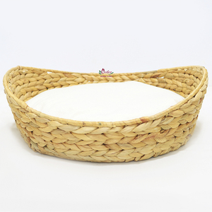 Handwoven Modern Water Hyacinth Eco-Friendly Removable Portable Pet <b>Bed</b> for Cats & Small Pets - Product Image 4