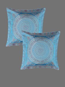 Funda de cojín de brocado de seda 100% bordada a mano india, funda de almohada individual cuadrada, patrón de Mandala para hoteles, venta al por mayor - Product Image 6