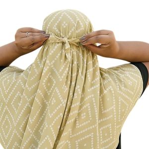Voile de protection solaire pour femmes avec casquette, motif géométrique, long foulard en polyester, style été - Product Image 2