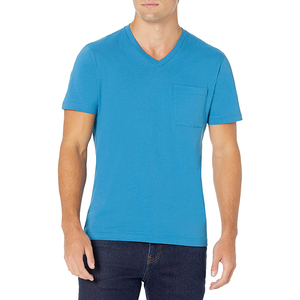 Camiseta de nuevo diseño para hombre, 100% algodón, logotipo personalizado, cuello en V, ropa informal, camiseta para hombre con estilo moderno. - Product Image 4