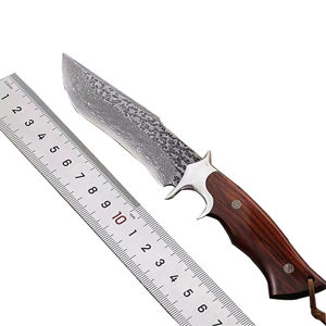 Cuchillo de Acero de Damasco Hecho a Mano de Alta Calidad, Hoja Fija, Mango de Madera, para Supervivencia al Aire Libre, Camping, Regalo - Product Image 1