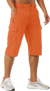 Shorts de sport pour homme style urbain 3/4, séchage rapide, pour la gym et la randonnée, avec poches zippées, couleur unie, légers - Product Image 2