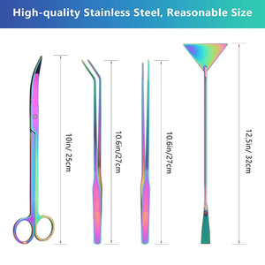 Juego de herramientas para acuarios de acero inoxidable resistente a la corrosión, tijeras para plantas de acuario con mango largo, pinzas, kit de limpieza de sustrato - Product Image 3