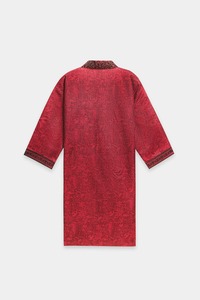 <b>Red</b> <b>Silk</b> Floor-Length Kurta Women Traditional Ethnic Wear India Pakistan Style Loose Fit All Seasons - Product Image 2