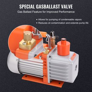 Pompa per vuoto HVAC a palette rotative a 2 stadi da 1/3 HP (5 CFM 120V 1/4" SAE 3/8" SAE 1/2" ACME) - Product Image 4