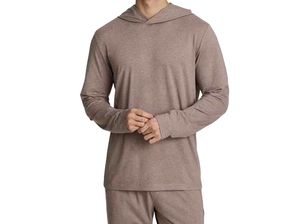 Conjunto de Pijama de Manga Larga para Hombre, Tejido Térmico de Forro Polar, Transpirable, 300g, Cuello Redondo, Color Sólido, Informal, para Otoño, Poliéster/Algodón - Product Image 2