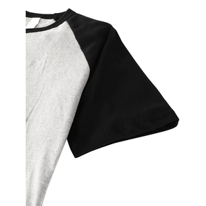 Men's V-Neck Color Blocked T-Shirt Short Sleeve Knitted Casual Regular Fit Solid Design <b>Red</b> <b>Black</b> - Product Image 5