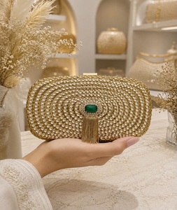 Stylish Traditional <b>Gold</b>-Plated Metal Handmade Kundan Work Mini <b>Clutch</b> with Fine Design for Mother's Day & Valentine's Day - Product Image 3