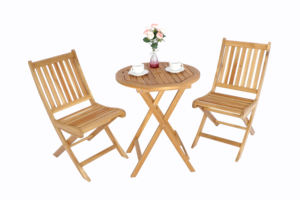 Conjunto de Mesa y Sillas Plegables de Madera Maciza para Balcón, Patio, Cafetería y Uso en Hostelería al Aire Libre - Product Image 5