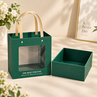 Ensemble de boîte cadeau personnalisée et sac fourre-tout avec fenêtre en PVC, emballage cadeau en papier de luxe pour mariage, cadeau d'anniversaire, vente en gros