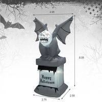 Pierre tombale gonflable d'Halloween de 2,5 m avec lumières LED Gargoyle, décoration extérieure pour les fêtes