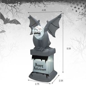Lapide Gonfiabile di Halloween da 2,5 Metri con Luci LED a Forma di Gargoyle, Decorazione da Esterno per Giardino per le Festività - Product Image 5
